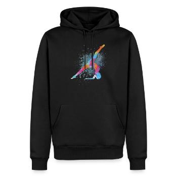 Bunt Figur Turnen Turnerin Gymnastik Geschenke - Männer Premium Bio Hoodie - Schwarz - Vorne - Nico (187cm)