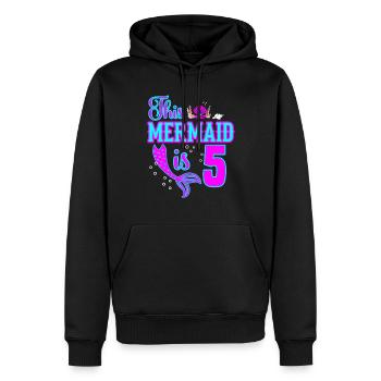 Meerjungfrau 5 Jahre 5. Geburtstag Mädchen - Männer Premium Bio Hoodie - Schwarz - Vorne - Nico (187cm)