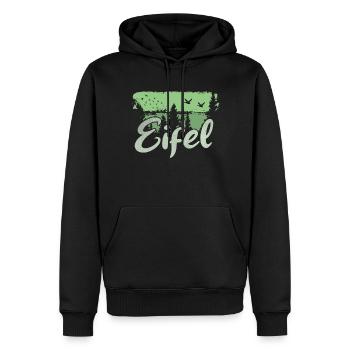 Eifel - Männer Premium Bio Hoodie - Schwarz - Vorne - Nico (187cm)