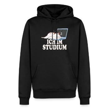 Ich im Studium schlafende katze - Männer Premium Bio Hoodie - Schwarz - Vorne - Nico (187cm)