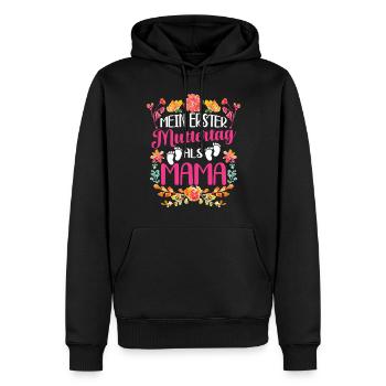 Mein Erster Muttertag Als Mama Mutter - Männer Premium Bio Hoodie - Schwarz - Vorne - Nico (187cm)