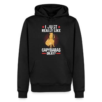 J’aime Capybara Amérique du Sud capybara capybara - Sweat à capuche Premium bio Homme - noir - Devant - Nico (187cm)