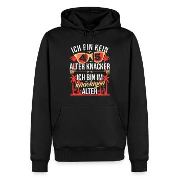 45. Geburtstag 45 Jahre alt 45er Alter Knacker - Männer Premium Bio Hoodie - Schwarz - Vorne - Nico (187cm)