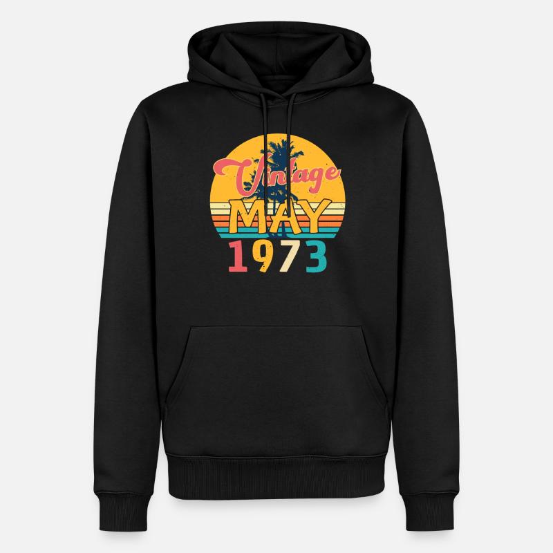 Mai 1973 Rétro - Sweat à capuche Premium bio Homme - noir