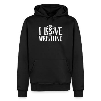 Ich Liebe Wrestling Ringen Ringer Ringkampf - Männer Premium Bio Hoodie - Schwarz - Vorne - Nico (187cm)