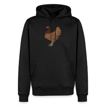 Barnevelder Huhn I Chicken Geflügel Motiv für - Männer Premium Bio Hoodie - Schwarz - Vorne - Nico (187cm)