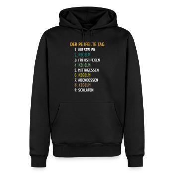Kegeln Bowling Geschenk - Männer Premium Bio Hoodie - Schwarz - Vorne - Nico (187cm)