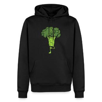 Brocoli Yoga Méditez Cadeau Femmes Brocoli - Sweat à capuche Premium bio Homme - noir - Devant - Nico (187cm)