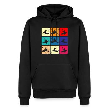Le kayak m’amène rétro paddle ensemble canoë - Sweat à capuche Premium bio Homme - noir - Devant - Nico (187cm)