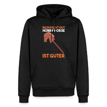 Steckenpferd Hobby Horse - Männer Premium Bio Hoodie - Schwarz - Vorne - Nico (187cm)