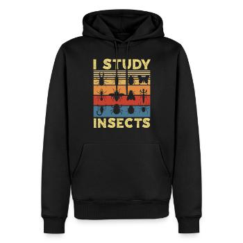 I Study Insects Kids Bug Hunter Gift - Men’s Premium Organic Hoodie - black - Front - Nico (187cm)