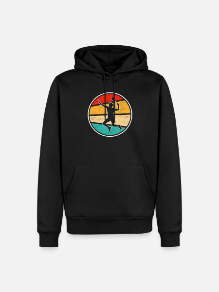 Badminton Retro Logo - Men’s Premium Organic Hoodie - black