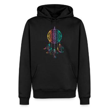 Dreamcatcher Traumfänger Mode für Damen - Männer Premium Bio Hoodie - Schwarz - Vorne - Nico (187cm)