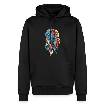 Dreamcatcher Traumfänger Mode für Damen - Männer Premium Bio Hoodie - Schwarz - Vorne - Nico (187cm)