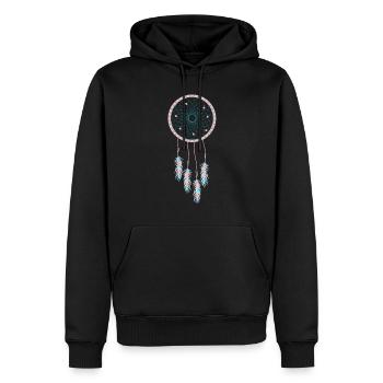Dreamcatcher Traumfänger Mode für Damen - Männer Premium Bio Hoodie - Schwarz - Vorne - Nico (187cm)