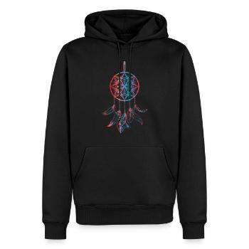 Dreamcatcher Traumfänger Mode für Damen - Männer Premium Bio Hoodie - Schwarz - Vorne - Nico (187cm)