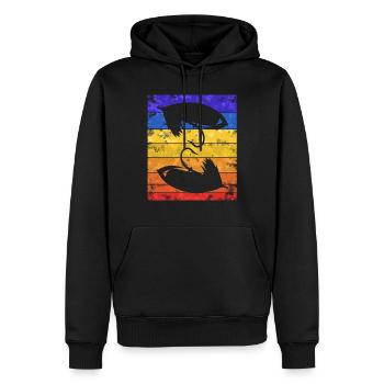 Vintage Fly Fishing Coucher de soleil - Sweat à capuche Premium bio Homme - noir - Devant - Nico (187cm)