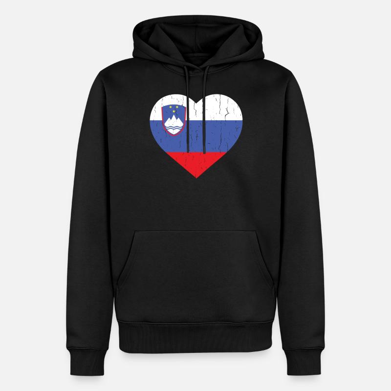 SLOVÉNIE - Sweat à capuche Premium bio Homme - noir