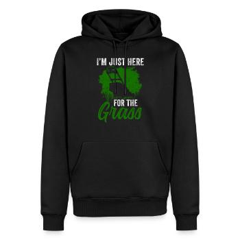 Je suis juste ici pour l’herbe tondre l’herbe à gazon - Sweat à capuche Premium bio Homme - noir - Devant - Nico (187cm)
