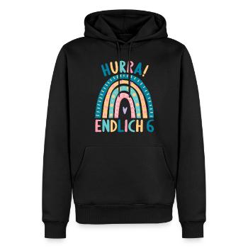 6 Jahre Geburtstagskind Regenbogen 6. Geburtstag - Männer Premium Bio Hoodie - Schwarz - Vorne - Nico (187cm)