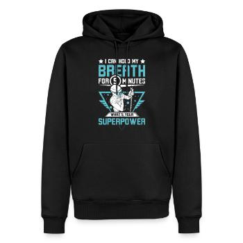 Hold my breath Freediving - Men’s Premium Organic Hoodie - black - Front - Nico (187cm)
