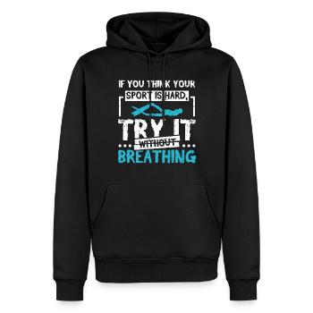 Sport without breathing Freitauchen - Männer Premium Bio Hoodie - Schwarz - Vorne - Nico (187cm)
