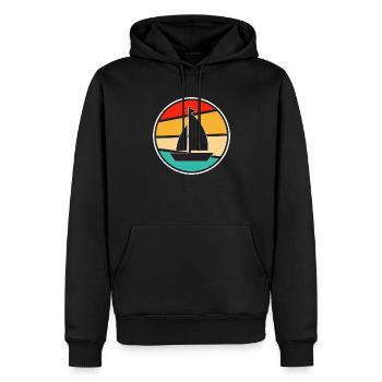 Voile Rétro - Sweat à capuche Premium bio Homme - noir - Devant - Nico (187cm)