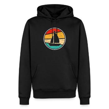 Voile Rétro - Sweat à capuche Premium bio Homme - noir - Devant - Nico (187cm)