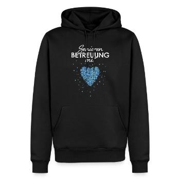 Senioren Betreuung Mit Herz Betreuerin - Männer Premium Bio Hoodie - Schwarz - Vorne - Nico (187cm)