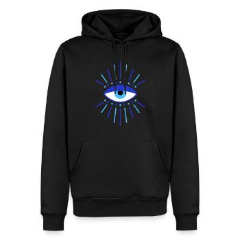 Nazar La protection contre la malédiction du mauvais œil pour un - Sweat à capuche Premium bio Homme - noir - Devant - Nico (187cm)