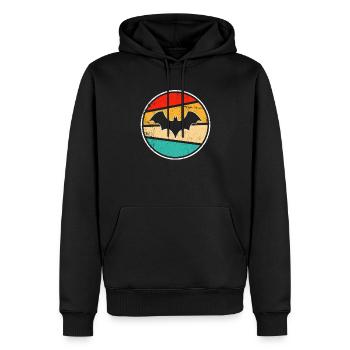 Chauve-souris rétro - Sweat à capuche Premium bio Homme - noir - Devant - Nico (187cm)