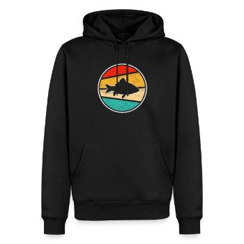 Fisch Retro - Männer Premium Bio Hoodie - Schwarz - Vorne - Nico (187cm)