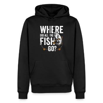 Où sont passés tous les poissons? Pêcheurs pêcheurs - Sweat à capuche Premium bio Homme - noir - Devant - Nico (187cm)