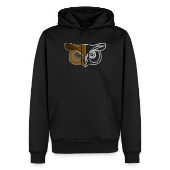 Motif d’animal hibou - Sweat à capuche Premium bio Homme - noir - Devant - Nico (187cm)