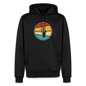 Saxophon Retro - Männer Premium Bio Hoodie - Schwarz - Vorne - Nico (187cm)
