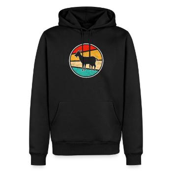Ziege Retro - Männer Premium Bio Hoodie - Schwarz - Vorne - Nico (187cm)