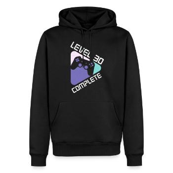Niveau 30 Complet 30 ans 30e anniversaire - Sweat à capuche Premium bio Homme - noir - Devant - Nico (187cm)