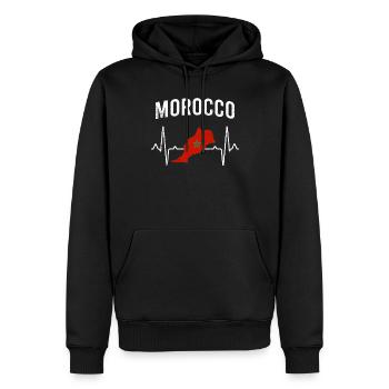 Marokko Herzschlag - Männer Premium Bio Hoodie - Schwarz - Vorne - Nico (187cm)