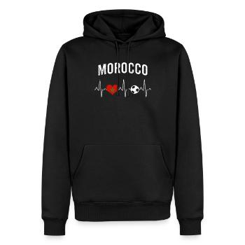 Maroc Football Heartbeat - Sweat à capuche Premium bio Homme - noir - Devant - Nico (187cm)