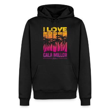 J’adore Cala Millor - Sweat à capuche Premium bio Homme - noir - Devant - Nico (187cm)