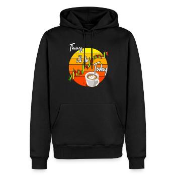 Kaffee und Trading - Männer Premium Bio Hoodie - Schwarz - Vorne - Nico (187cm)