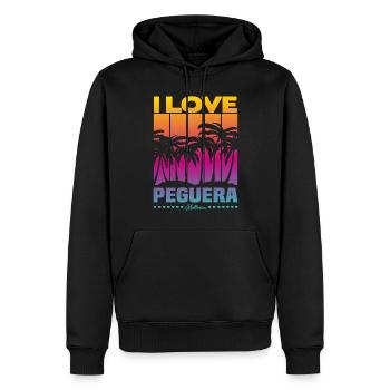 I love Peguera - Männer Premium Bio Hoodie - Schwarz - Vorne - Nico (187cm)