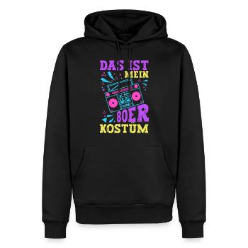 80er Jahre Kostüm Mottoparty 80s Kostüm - Männer Premium Bio Hoodie - Schwarz - Vorne - Nico (187cm)