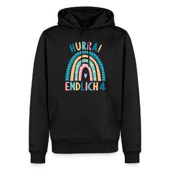 4 Jahre Geburtstagskind Regenbogen 4. Geburtstag - Männer Premium Bio Hoodie - Schwarz - Vorne - Nico (187cm)