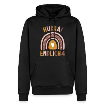 4 Jahre Geburtstagskind Regenbogen 4. Geburtstag - Männer Premium Bio Hoodie - Schwarz - Vorne - Nico (187cm)