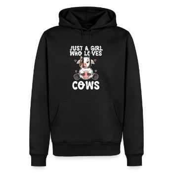 Propriétaire d’une ferme de vaches laitières Amoureux des vaches - Sweat à capuche Premium bio Homme - noir - Devant - Nico (187cm)