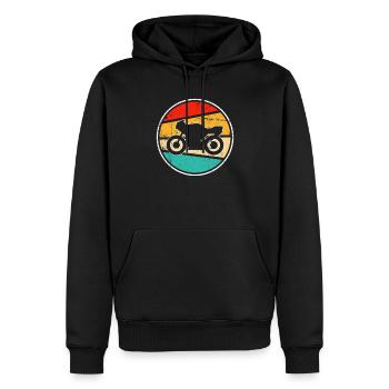 Moto rétro - Sweat à capuche Premium bio Homme - noir - Devant - Nico (187cm)