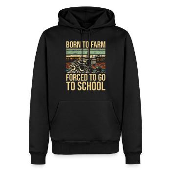 Born To Farm Forced To Go To School Tractor - Männer Premium Bio Hoodie - Schwarz - Vorne - Nico (187cm)
