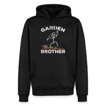 Garden Brother Strichmännchen Gartenarbeit Happy - Männer Premium Bio Hoodie - Schwarz - Vorne - Nico (187cm)