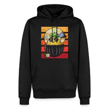 Ananas - Sweat à capuche Premium bio Homme - noir - Devant - Nico (187cm)